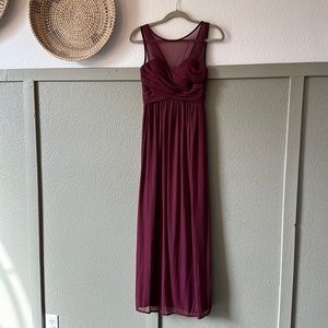 David’s Bridal Bridesmaid Dress in Wine